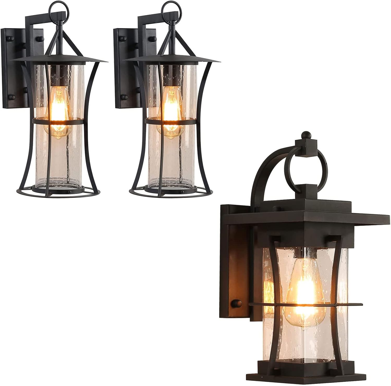 tewei 2 Pack Outdoor Wall Light Fixtures Wall Mount and Wall Mount Patio Light Exterior Wall