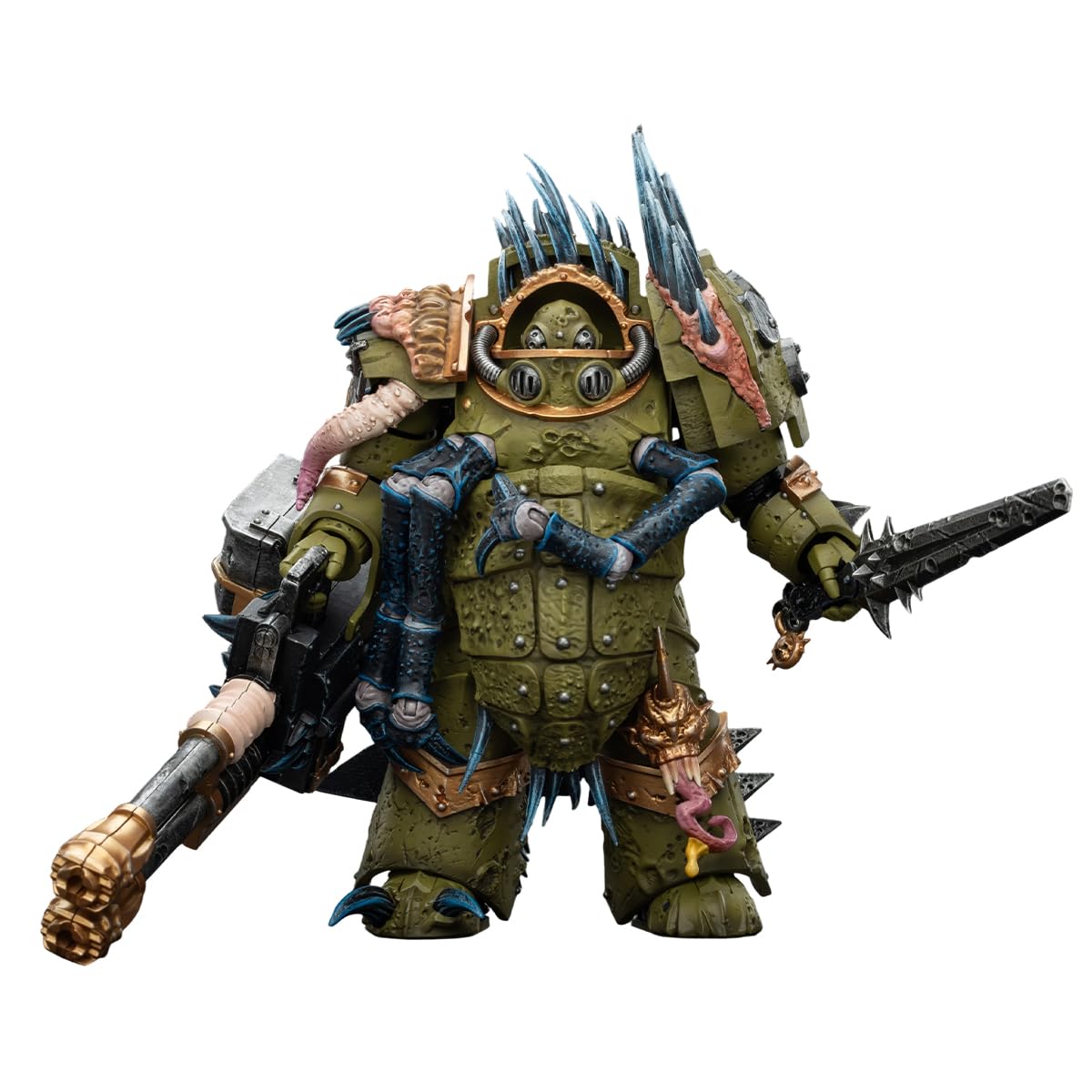 JOYTOY Warhammer 40,000 1/18 Action Figure Death Guard Blightlord Terminator 1 with Reaper Autocannon and Bubotic Blades Collection Model
