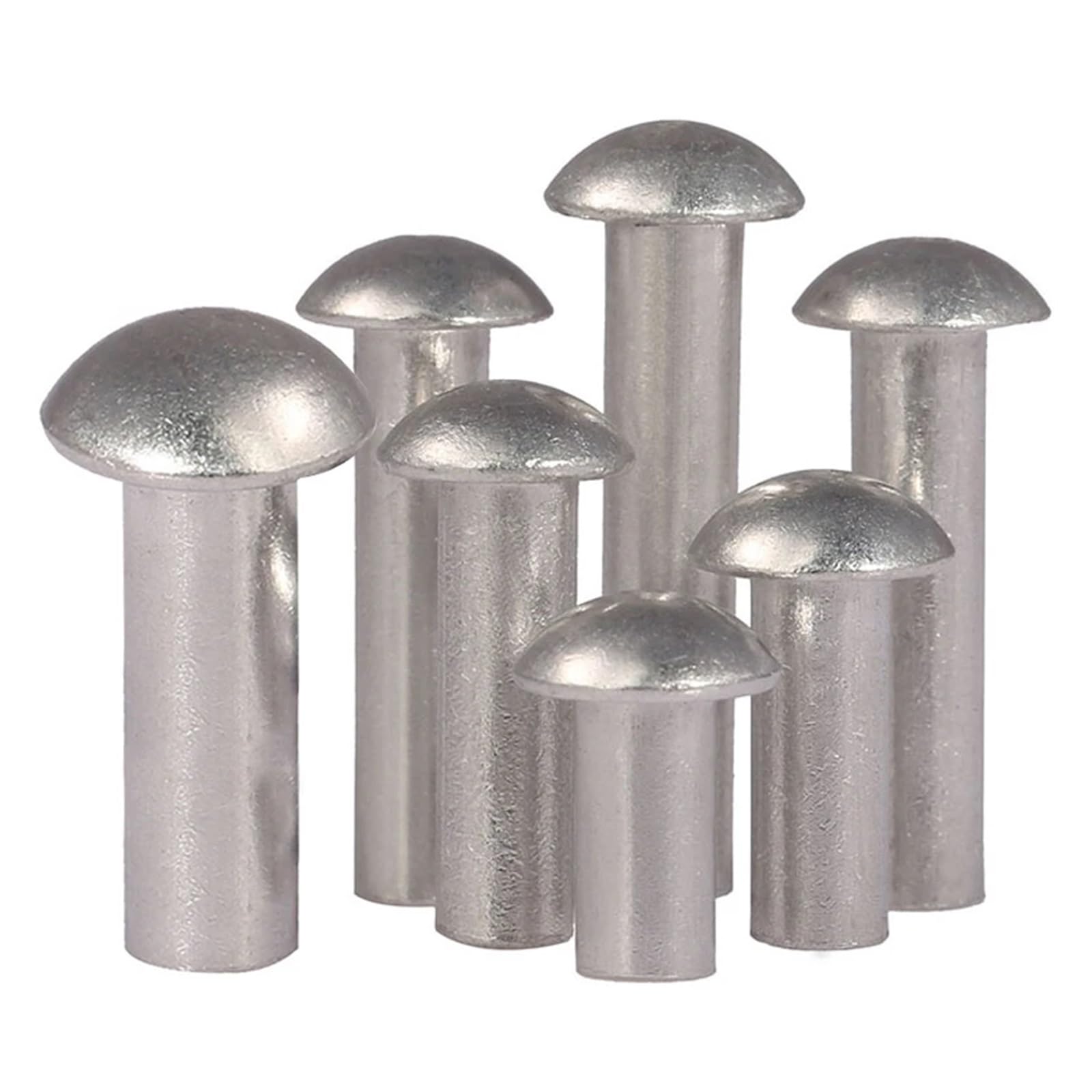 Rivets à tête ronde pleine en alliage d'aluminium, rivets auto-perforants bouton, assortiment de tailles(10mm,M8 (10Pcs))