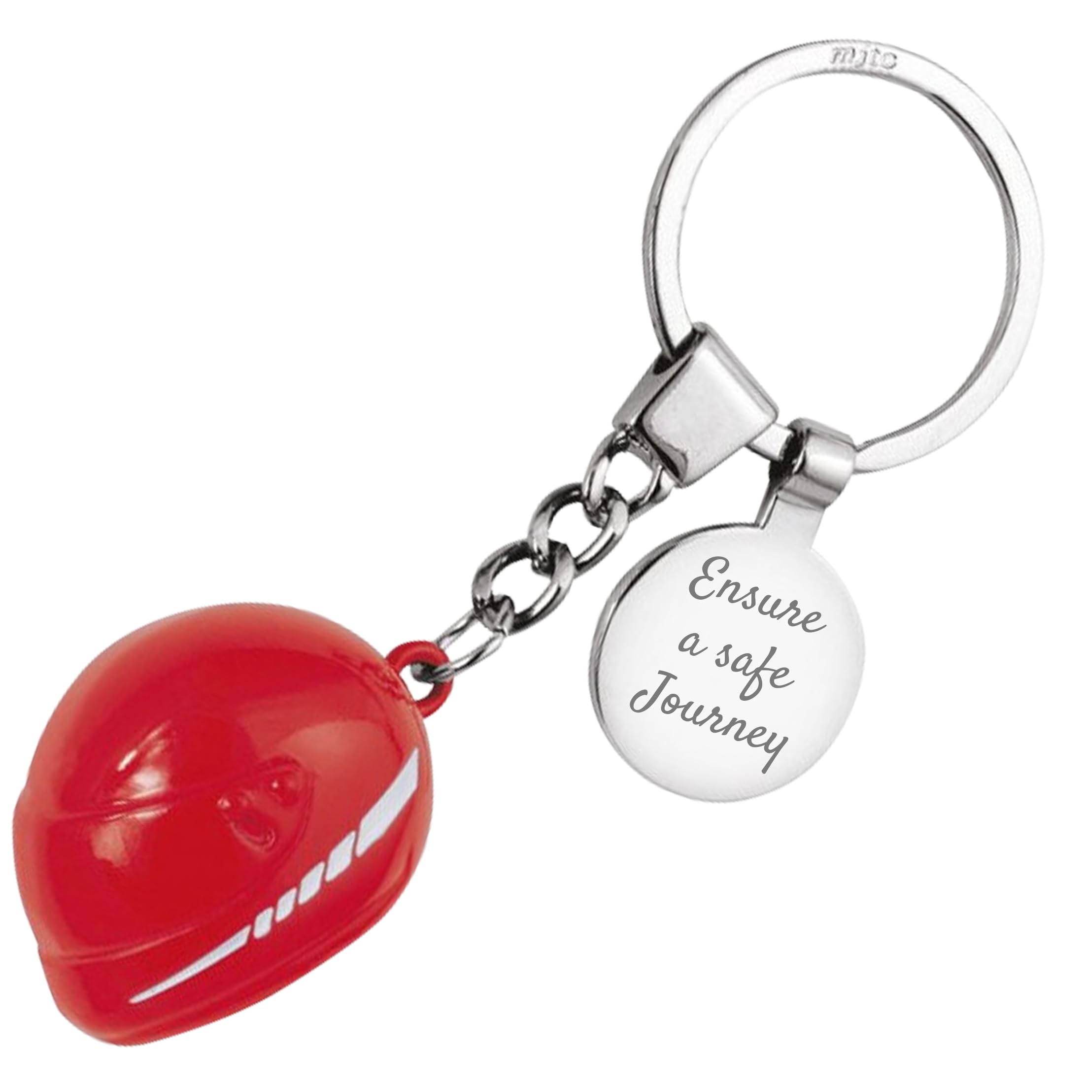 EIO Gifts Personalised Red Motorbike/Motorcycle Helmet Keyring Large Style | Unique Gift for Bikers, New Drivers, Men and Women | Cool Keychain Accessories for Superbike, Mopeds, Keys and Bag | Boxed