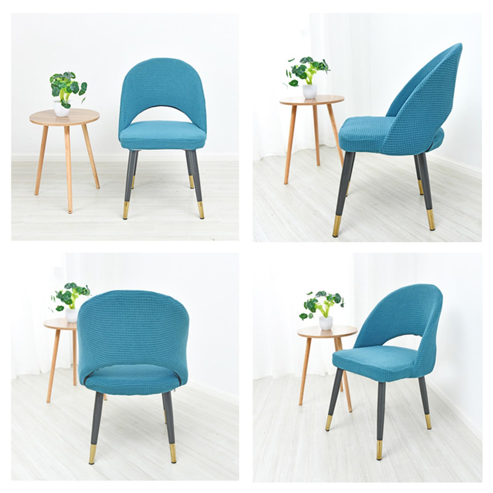 Set di 6/4/2 coprisedie da pranzo nordico, antiscivolo, elastiche, curve, rotonde, lavabili, per sedie da ufficio standard, F 1 pezzo