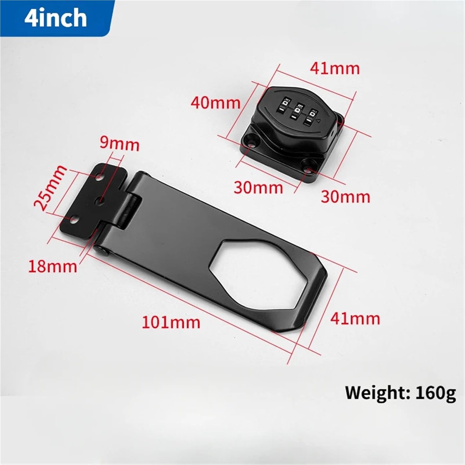 3 Digit Household Security Cabinet Password Locks Keyless Drawer Combination Coded Door Cabinet Home Hardware Zinc Alloy 1Pcs(4-inch Black)