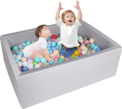 Piscina de bolas de espuma para niños pequeños, piscina rectangular de 40 pulgadas para niños, pozo de bolas suaves, regalo ideal para niños, juego
