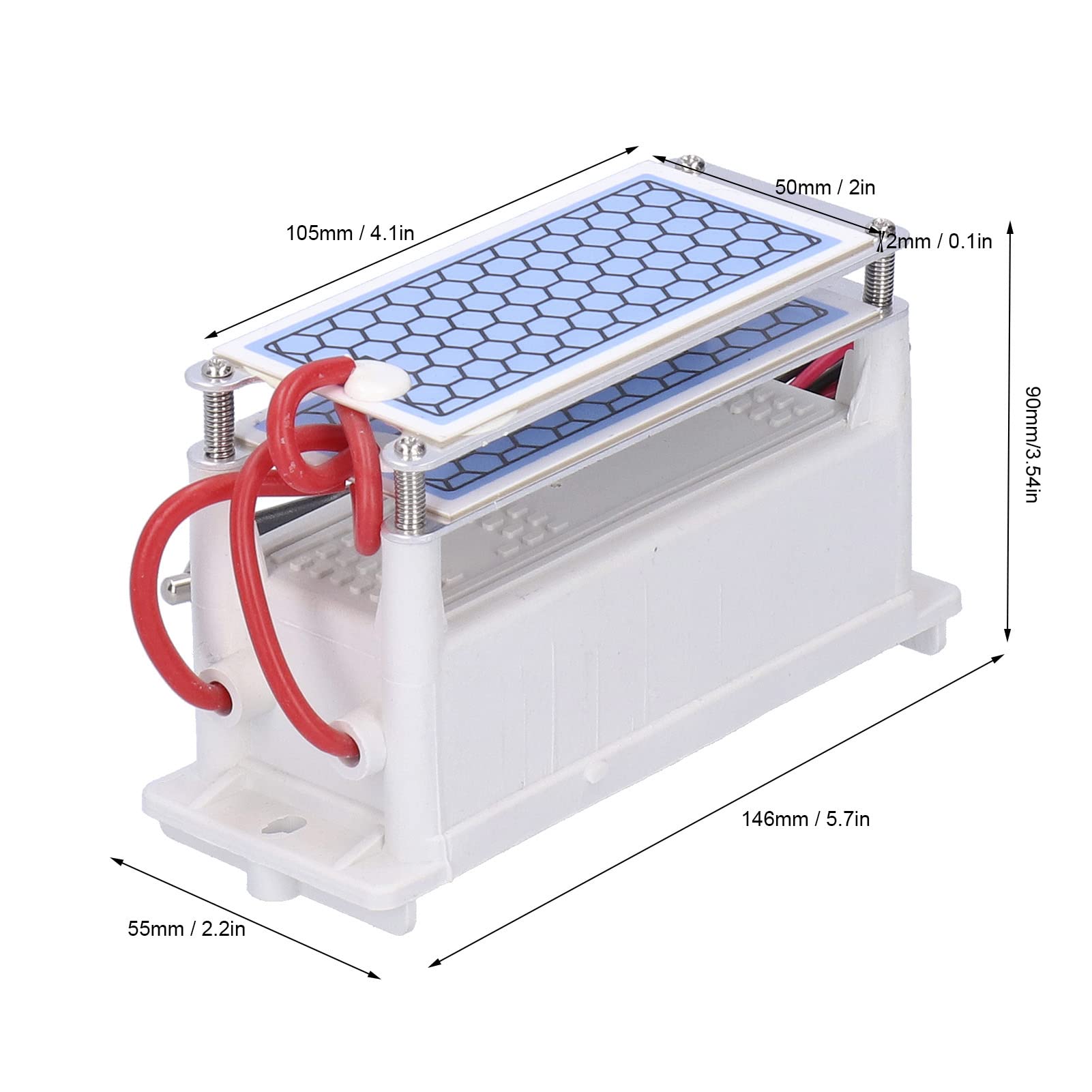 Przenośny generator ozonu 10g DC 12V Oczyszczacz powietrza do dezodoryzacji i oczyszczania powietrza w samochodzie - Stop aluminium i ceramiczny sprzęt wyładowczy dielektryczny -
