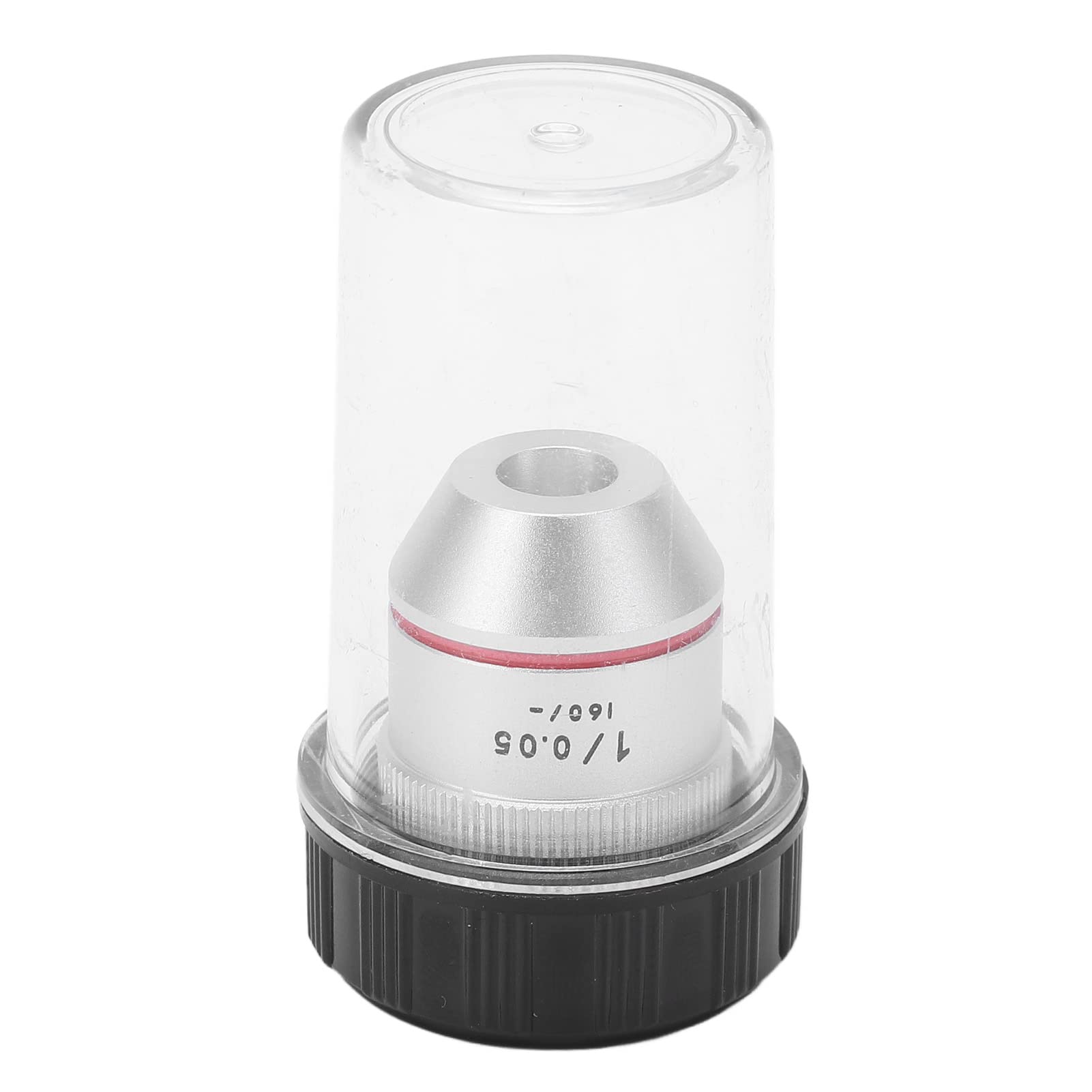 Lente de Objetivo de Microscopio, Objetivo de Baja Potencia Acromático Vidrio óptico Profesional 1X Metal para Microscopio Biológico