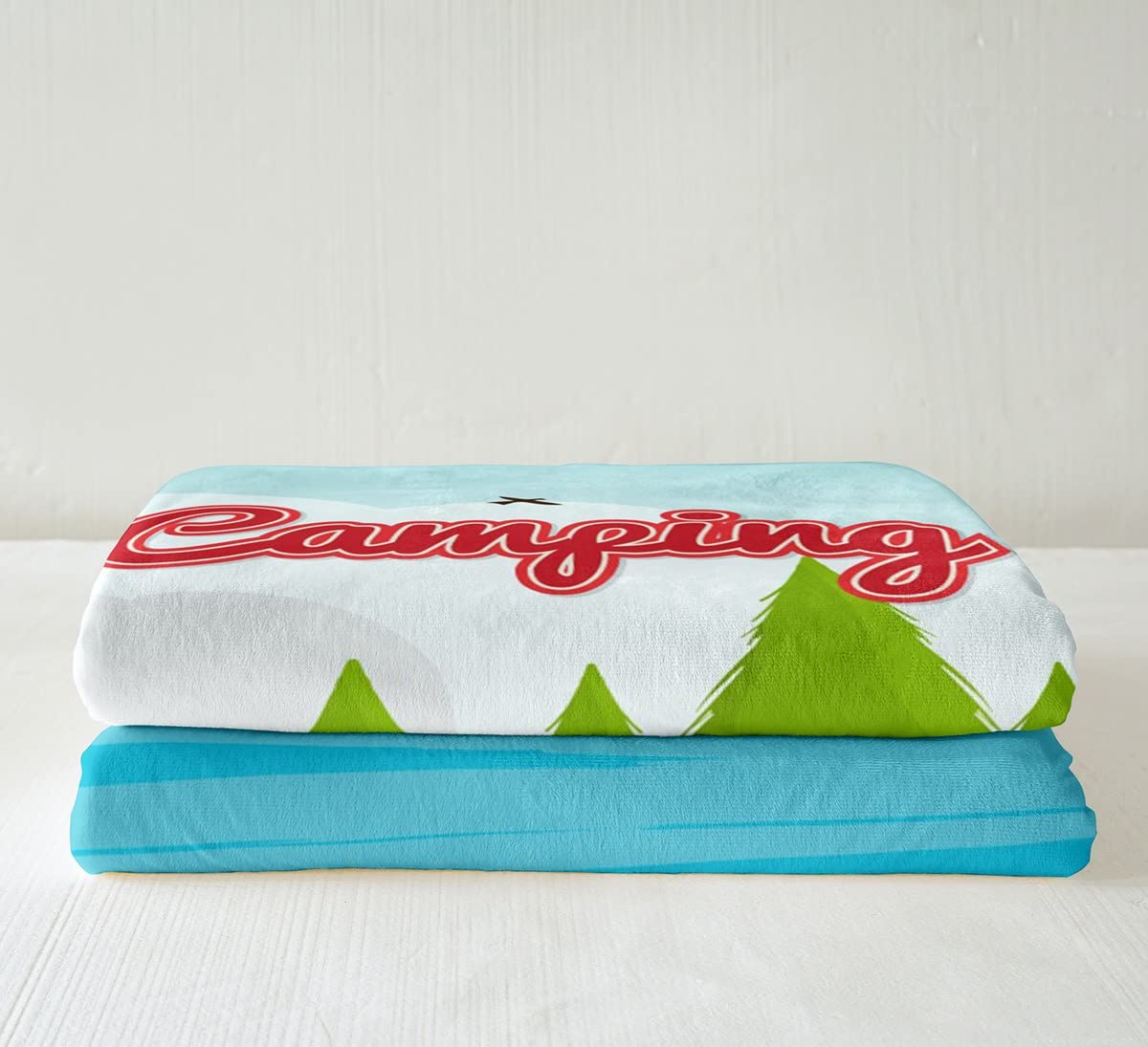 Grande coperta da campeggio Sherpa coperta da campeggio, auto, camper, da viaggio, in pile per bambini, ragazzi, ragazze, camper, lago, barca, coperta fuzzy per divano letto, queen 200 x 200 cm