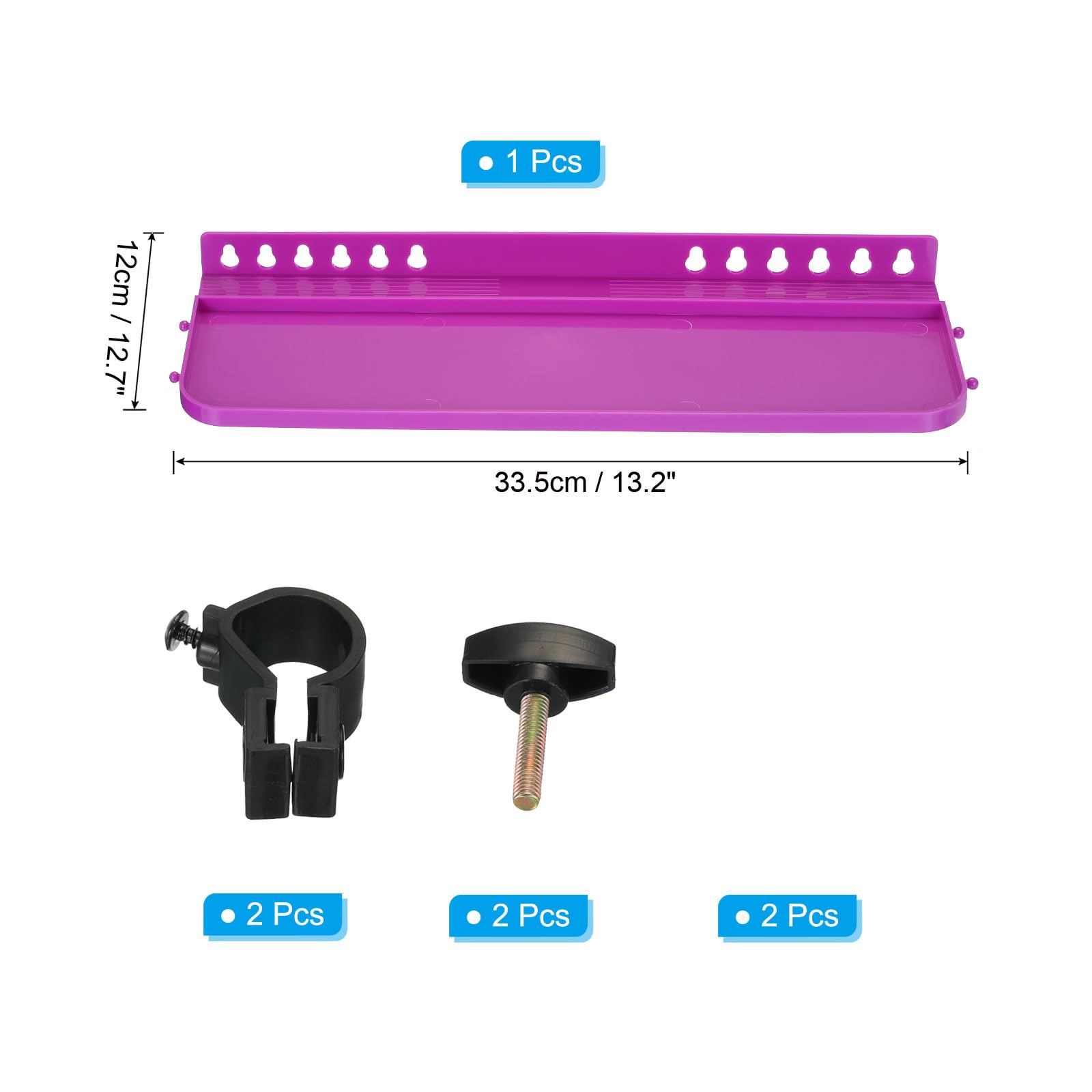 PATIKIL 34x12cm Easel Tray Replacement, Detachable Easel Tray Attachment Easel Tray Shelf Plastic for Artists Painting Brushes Purple - Image 2