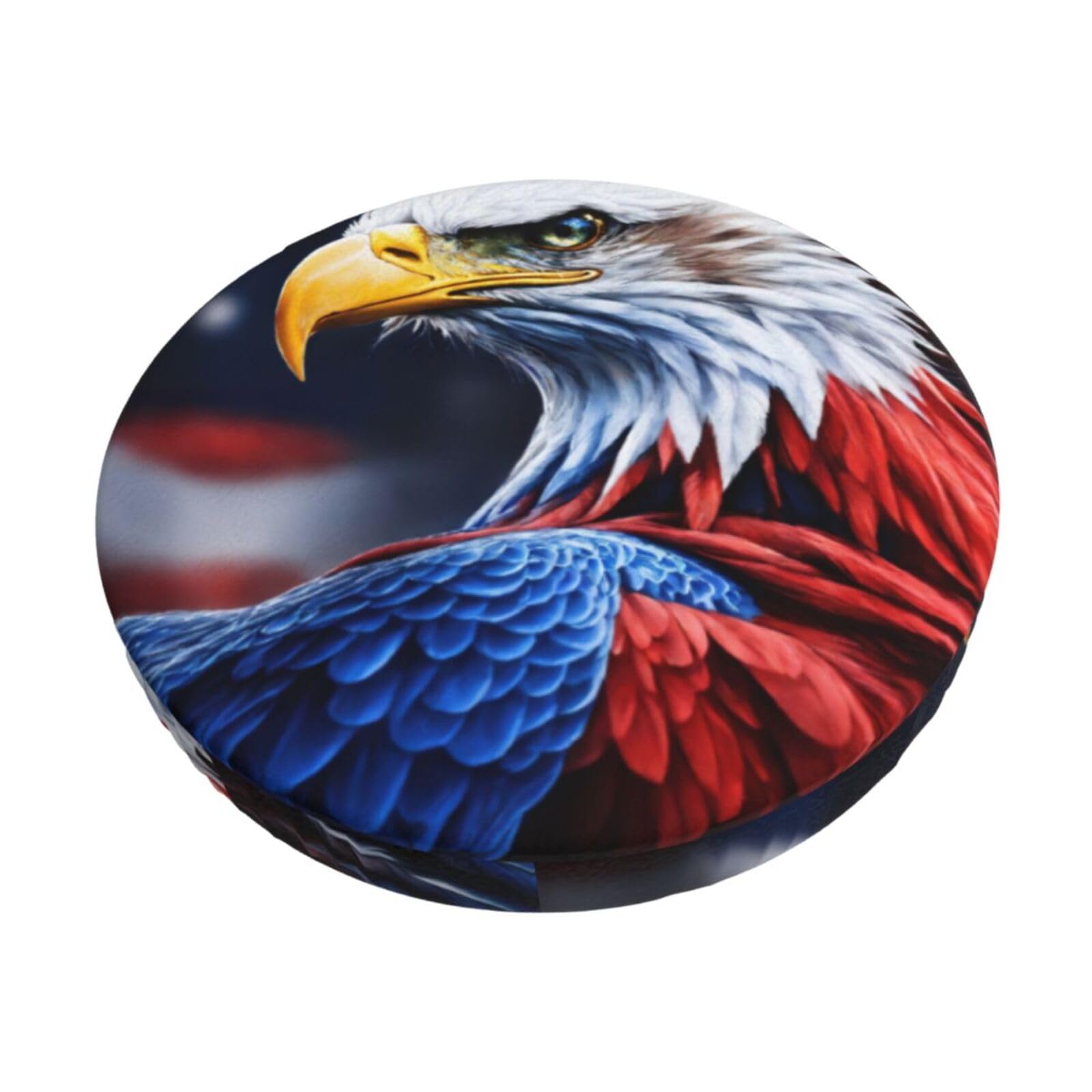 GUCHENP American Bald Eagle Print Round Bar Chair Cushion Cover,Washable Chair Protector For Indoor Home Furniture Decor