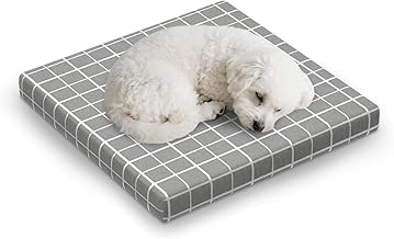 17 Inch Dog Bed Mat, Comfortable Sponge-Filled Cat Mat with Removable Cover, Machine Washable, Breathable Durable Pet Pad for Crate Training, Couch Lounging & Travel