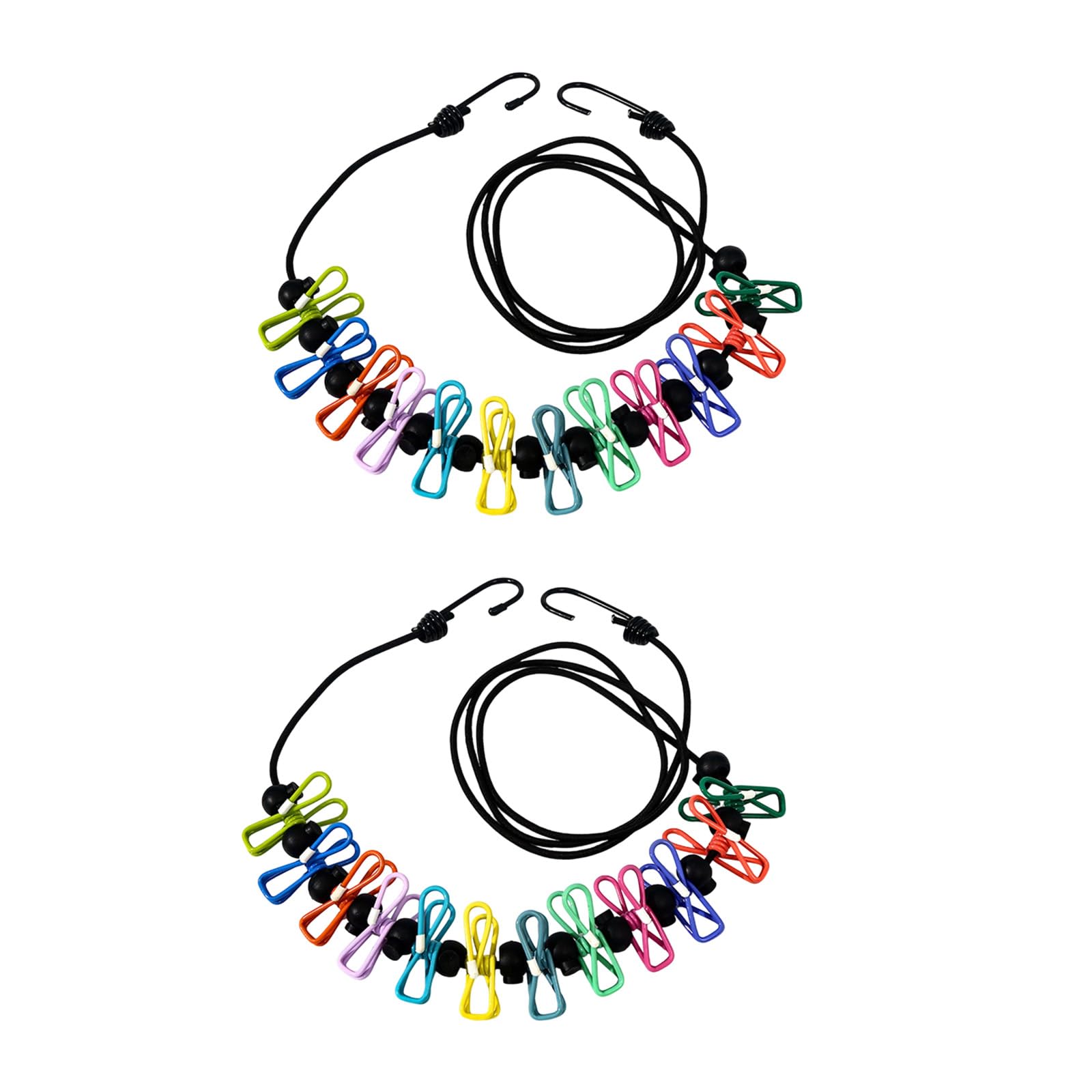 Tsophreniq Of Stretchable Travel Clotheslines with Secure Clamps and Resistant Hook Flexible Drying Cord Foldable Clothesline for Travel