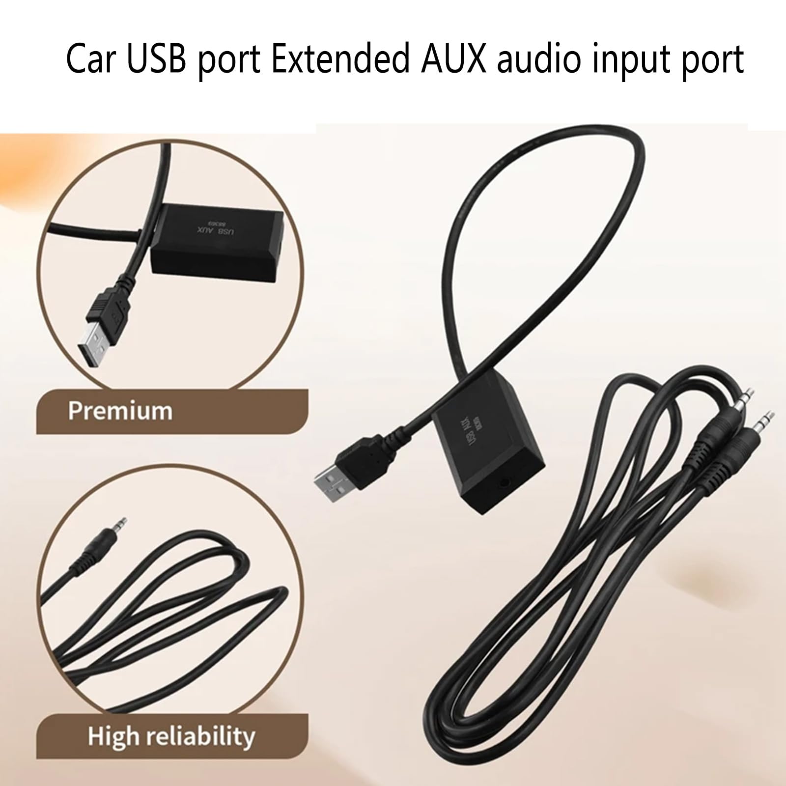 Interfaccia stereo USB da 7 pollici, adattatore di prolunga per migliorare la qualità del suono, senza cuciture