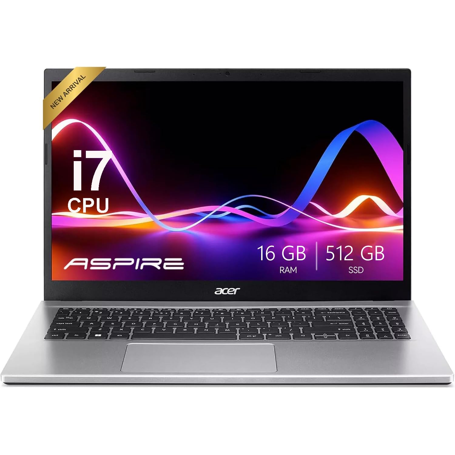 Aspire Premium Laptop Featuring Backlit Keyboard | Intel Core i7-1255U up to 4.7GHz | 16GB RAM - 512GB PCIe SSD | 15.6" FHD Display | Advanced Wi-Fi 6 | Iris Xe Graphics | Webcam | Win11 Pro
