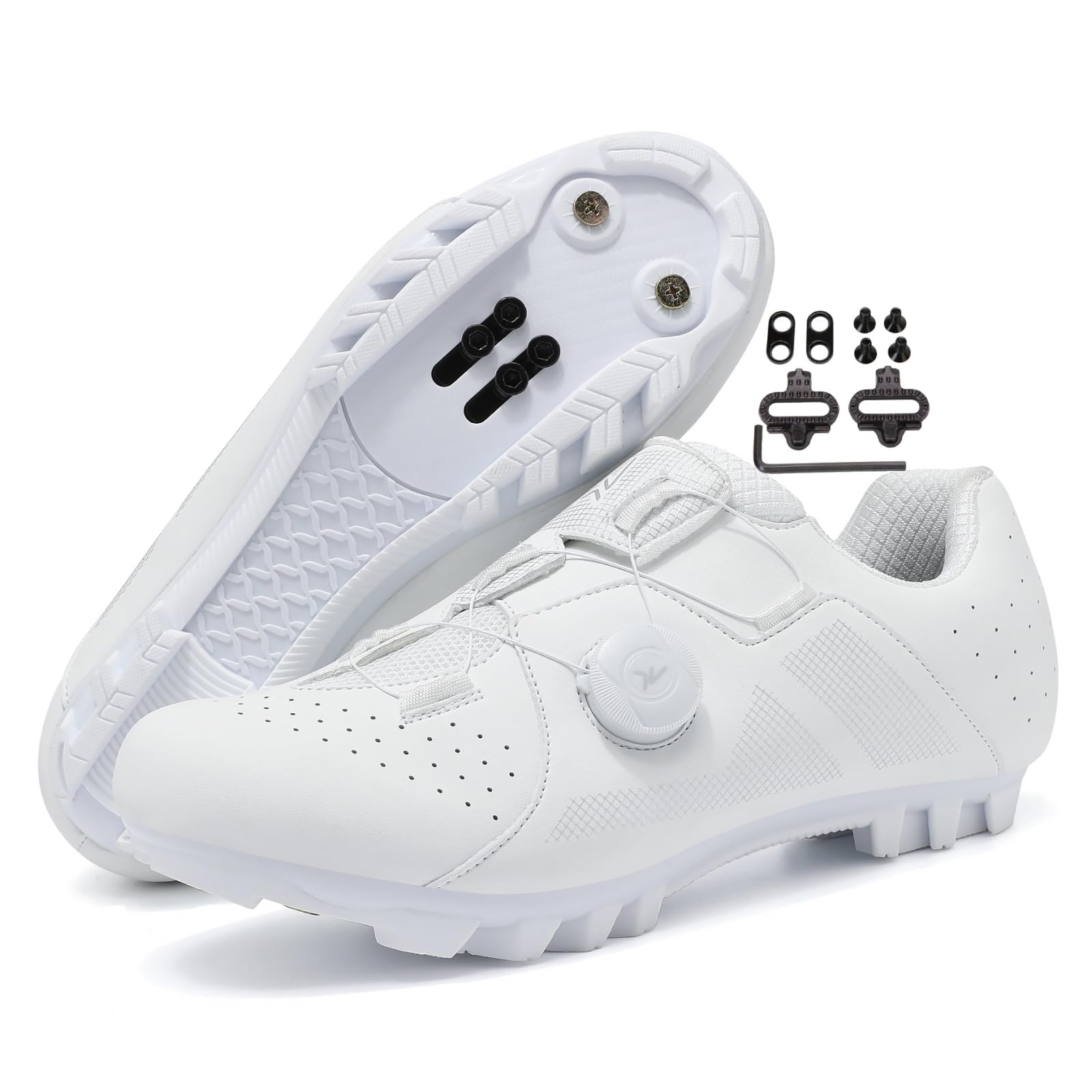 JiuQing MTB Fahrradschuhe Damen Herren Mit 2-Loch SPD Cleats Leichte Mountainbike Schuhe Für Indoor Outdoor