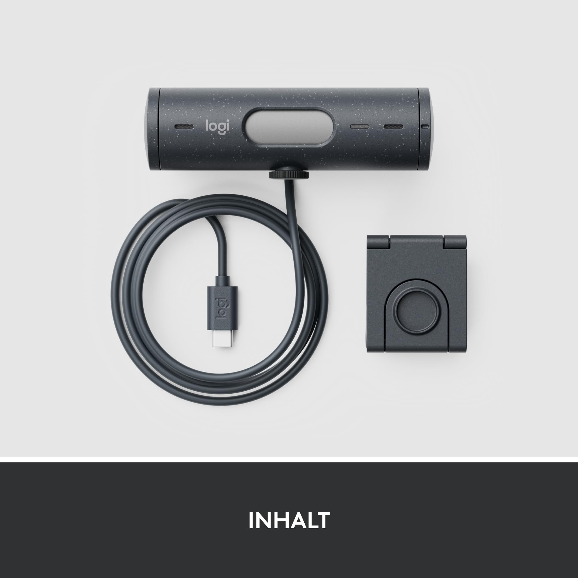 Logitech Brio 500 Full-HD-Webcam mit Auto-Lichtkorrektur, Zeigemodus, Doppelmikrofon, Rauschunterdrückung, Webcam-Abdeckung, USB-C - Graphit