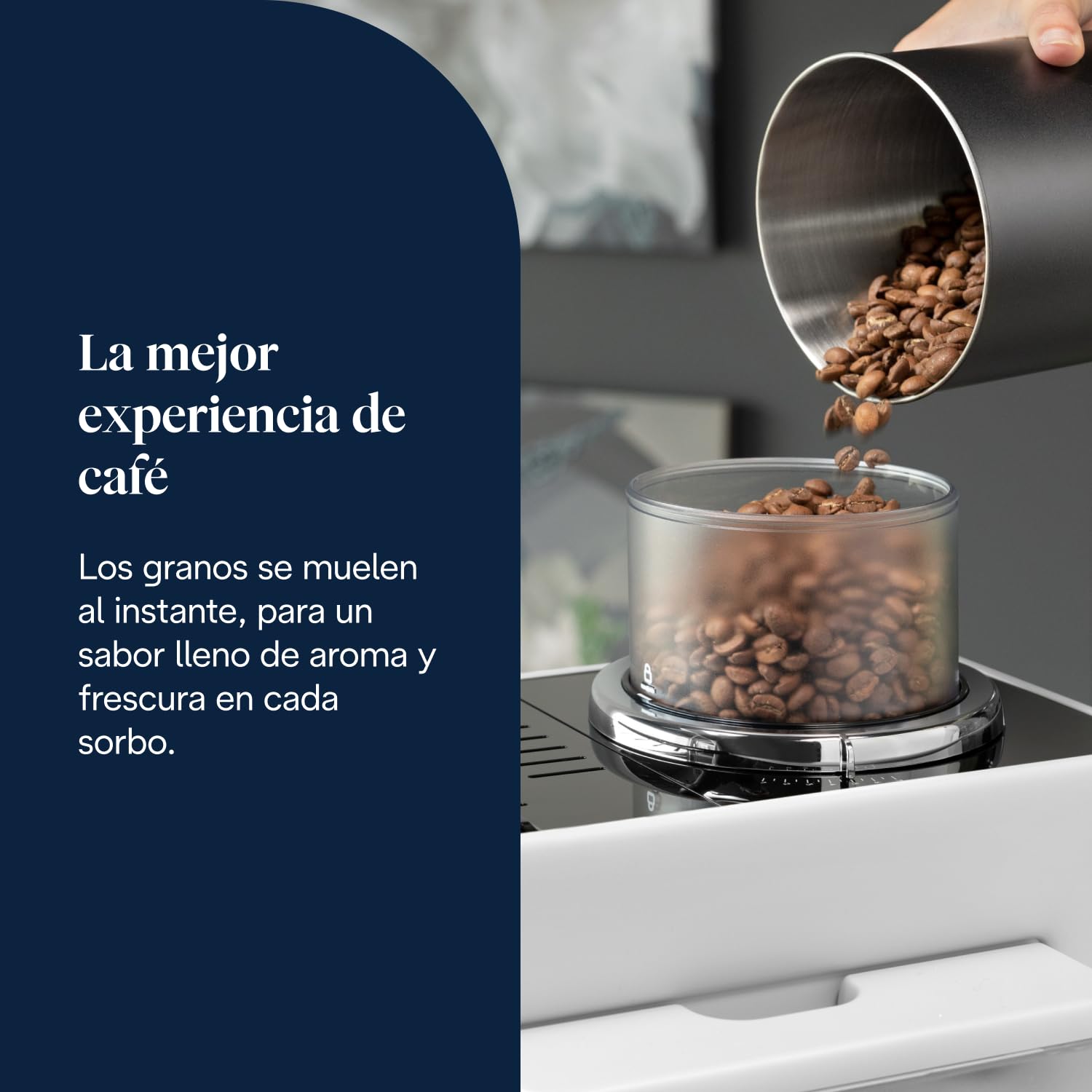 De’Longhi Rivelia – Cafetera Superautomática, LatteCrema Jarra de leche automática, 16 Bebidas One-Touch, Pantalla Táctil, Depósitos de Granos de Café Intercambiables, Blanco (EXAM440.55.W) - 5