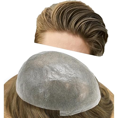 Tupé para el cabello para hombres, sistema de reemplazo invisible ultra fino piel tupé para hombres Protesis Capilar para hombre 8 ''X10'' #610#6