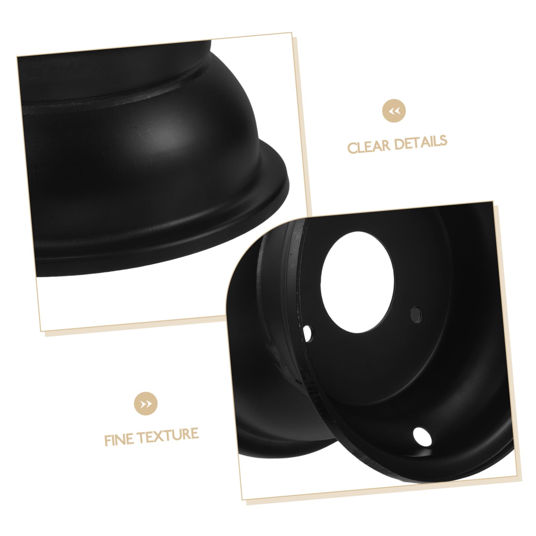 Ciieeo Cerchione Ruote Go Kart in Ferro Nero 16x8-7 Pollici Tre Fori, per Atv e Quad, Stile Elegante, Stabilità Ottimale e Facile Installazione