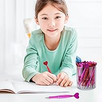 Vista 6 de PLULON 32 bolígrafos con forma de corazón de San Valentín, bolígrafos novedosos de 0.039 in de tinta de gel negra, bolígrafos de punta redonda