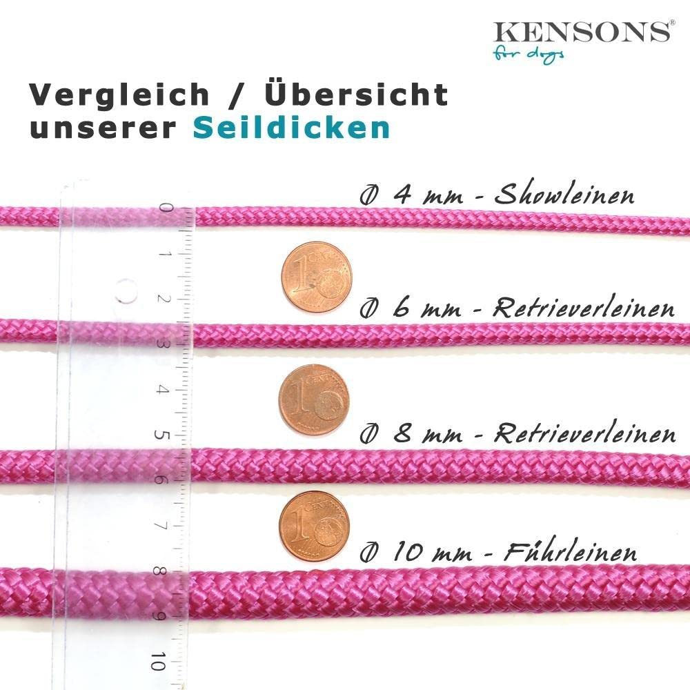 Hundeleine/Führleine aus Tau mit Karabiner & echtem Hirschhorn Ø10mm | 3fach verstellbar | Doppel-Leine | Umhängeleine | robust & wetterfest | Top Handmade-Quality