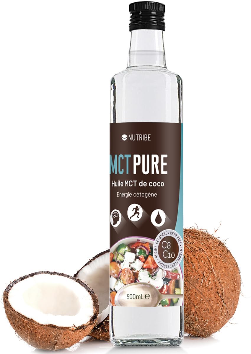 Olio MCT C8 C10 500ml – da Olio di Cocco Vergine, Estratto per Distillazione – Energia, Metabolismo, Keto & Low Carb
