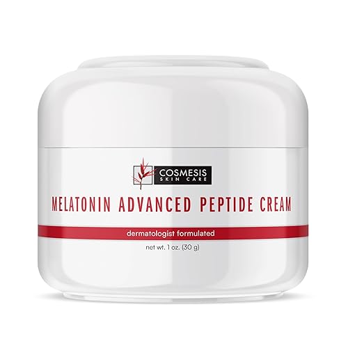 Crema péptida avanzada de melatonina para piel joven - Apoya la renovación natural nocturna, 1 oz - Cosmesis