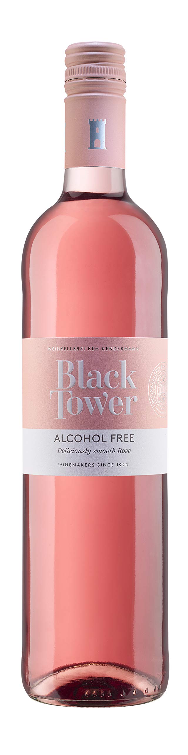 Black Tower Alcohol Free Rose Wine NV, Non-Alcoholic, Gifts for new Mums, Ideal for Baby Shower or Festive Party for Non Drinkers and Drivers, Low Calorie - 75cl - Pack of 6