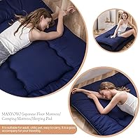 Vista 400 de Colchón futón japonés de piso gris constelación, de piso tatami, portátil, para acampar, para niños, sofá cama plegable enrollable con protector