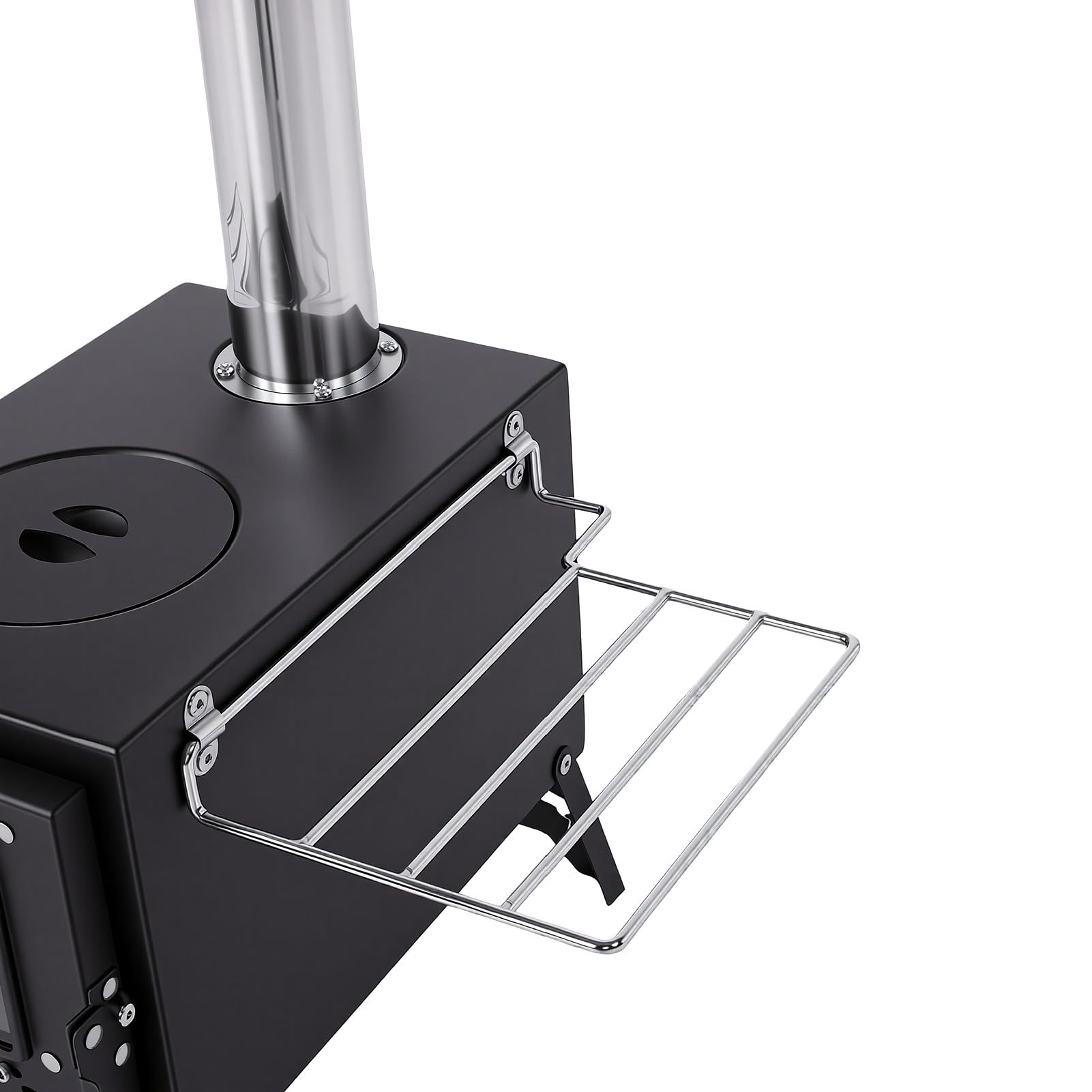 Generic Fornello a Legna da Campeggio con Presa D'aria Regolabile Design Portatile per Picnic e Tende Acciaio Al Carbonio 1 unità