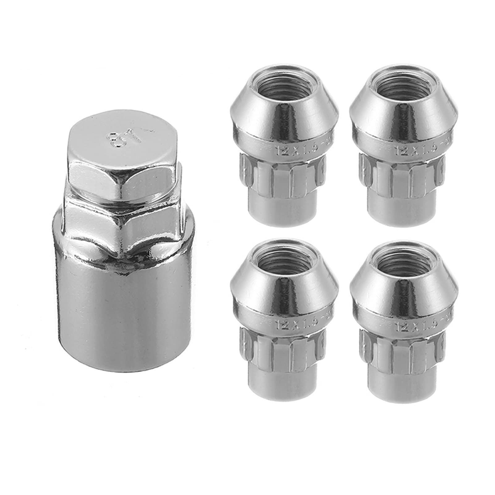 aluminiowe śruby do kół, 4 szt. Nakrętek blokujących koła ze stopu M12x1,5 z kluczem, siedzisko stożkowe 60° do samochodu wyścigowego