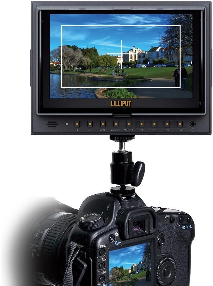 LILLIPUT 7" 5d-ii/h 1024x600 1080p 7" Field Monitor with High Resolution LCD, Hdmi+hot Shoe Mount+Mini Hdmi +Pisen Du21 Battery and Charger by Viviteq