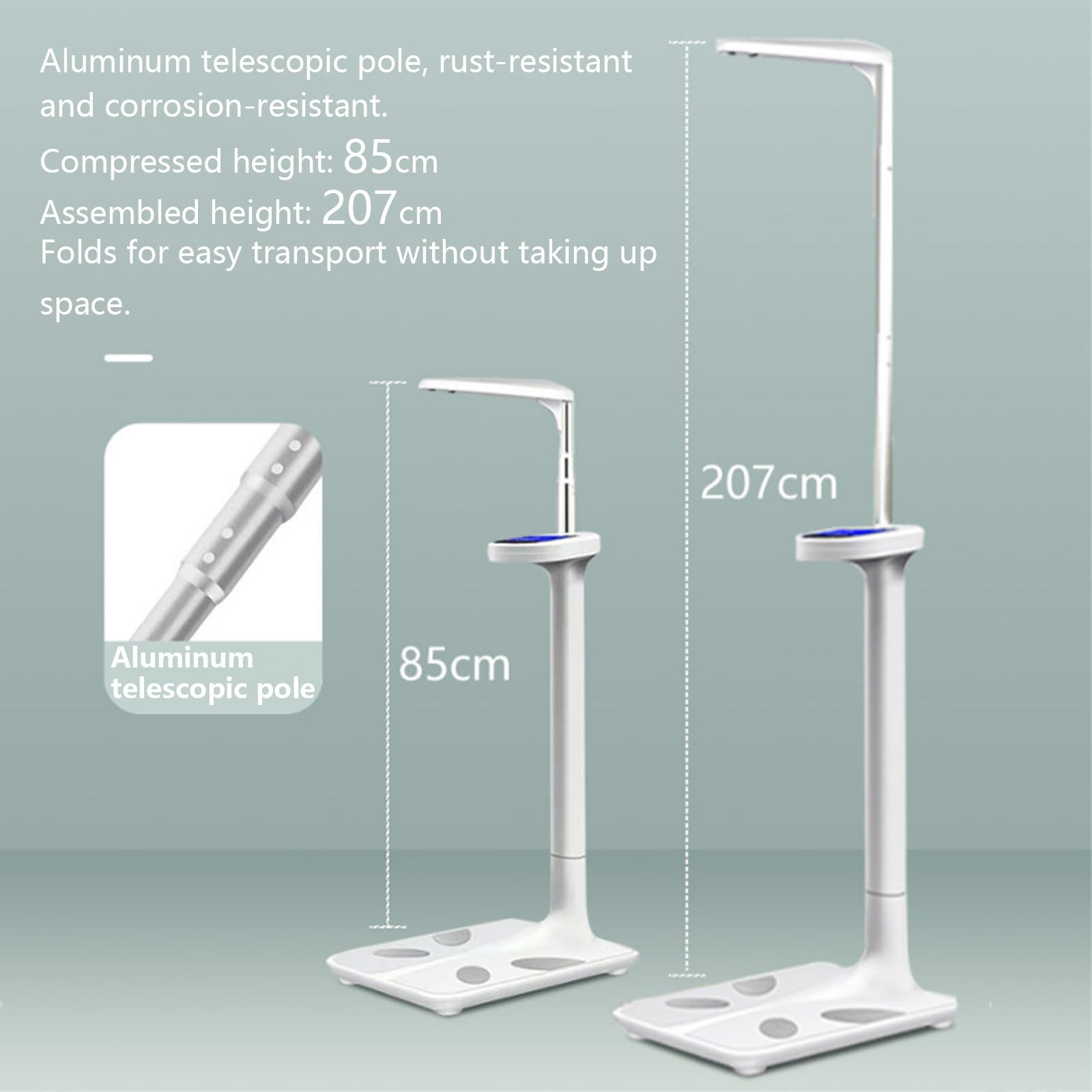 Analizator tkanki tłuszczowej Ult-Rasonic Height, waga monitorująca skład ciała, wielofunkcyjna waga medyczna z wyświetlaczem LCD do pomiaru wagi/wzrostu/BMI