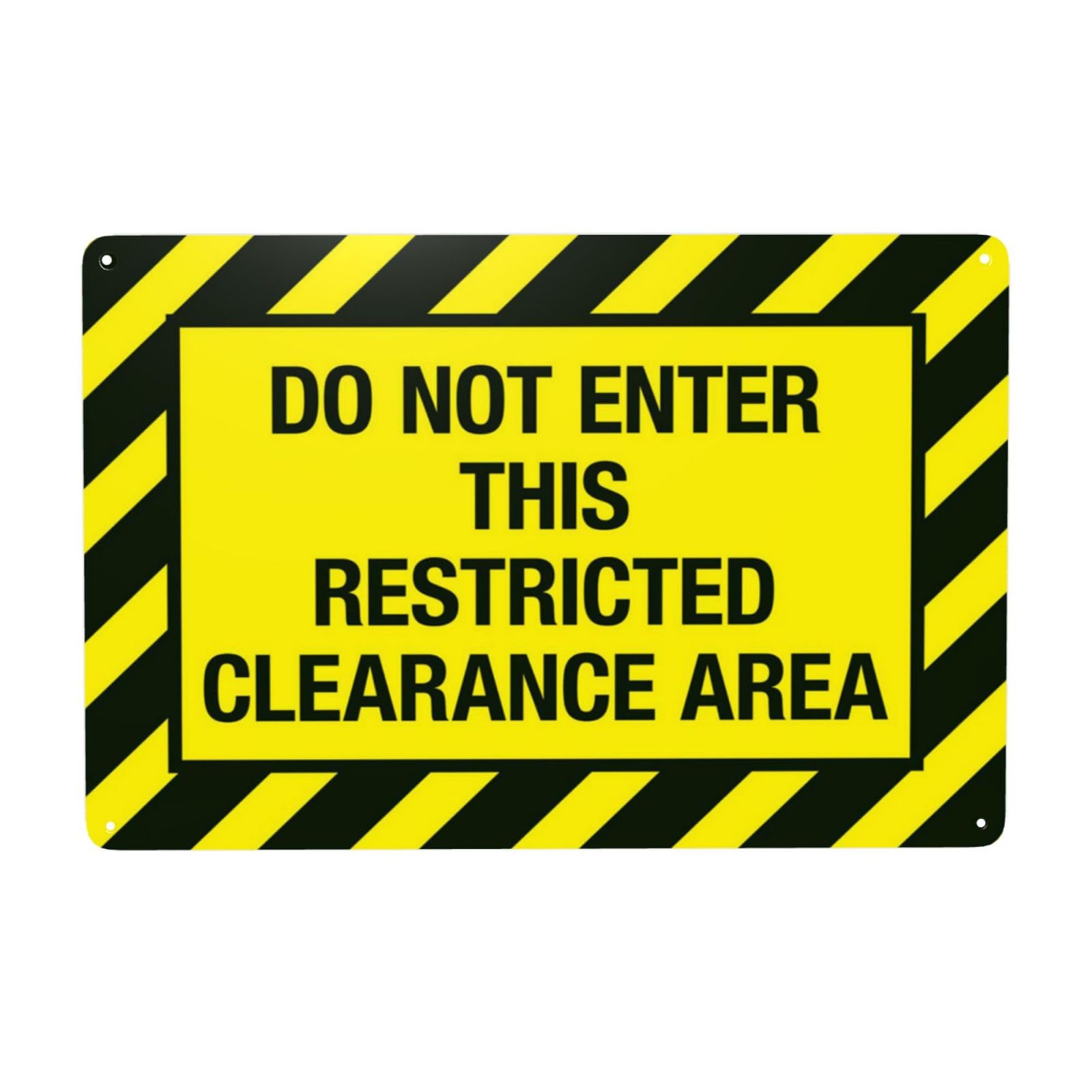 Access Control Vintage Warning Sign, Strictly Refuse Random Entry Into Confined Restricted Clearance Area Plaque 12x8 Inch
