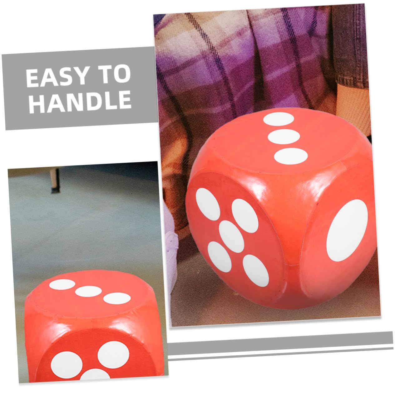 ORFOFE Dados de Espuma Jumbo Rojo para Mesa y Actividades Educativas Dados Gigantes Resistentes y para Adultos Fiestas y Aula