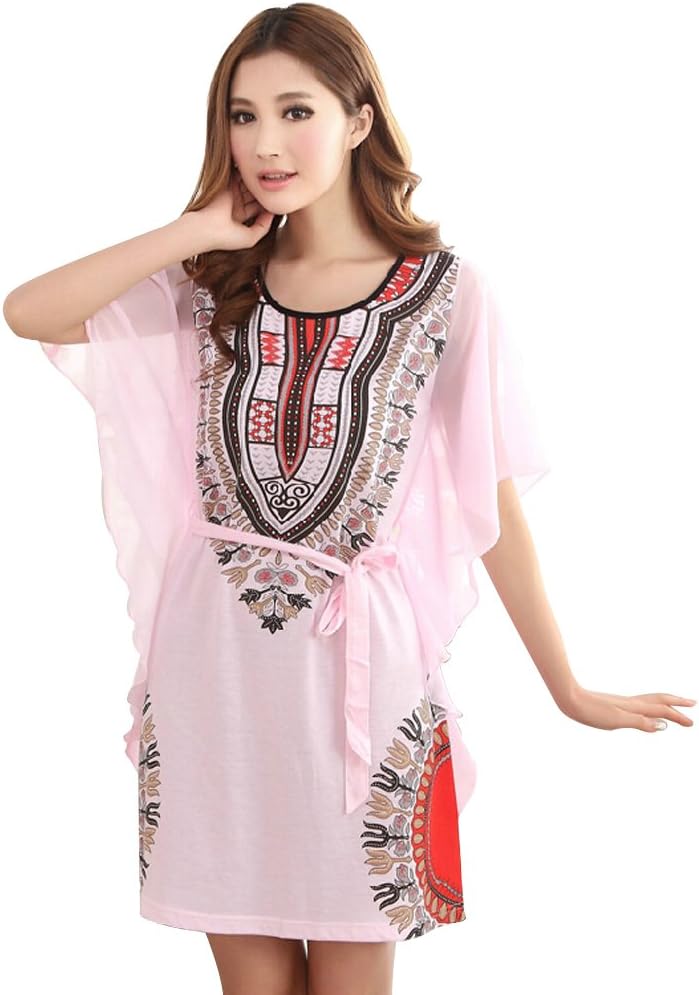 SHUFUGE Women's Knitting Cotton Sweet Short Sleeved Dress