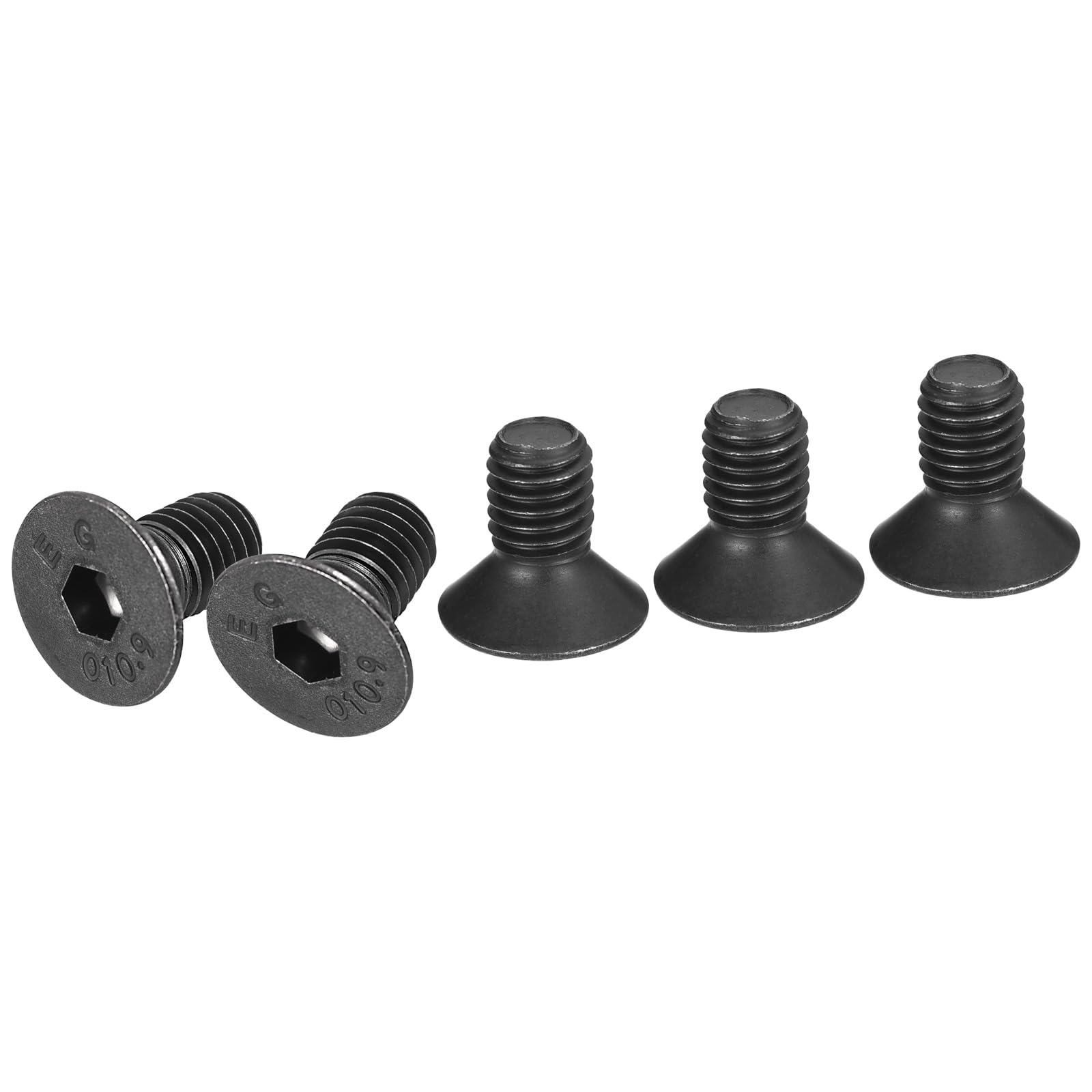 DTGN M8-1.25x16mm Flat Head Socket Cap Screws, 25 Pack Hex Socket Flat Head Screws Carbon Steel Black Oxide, Full Thread