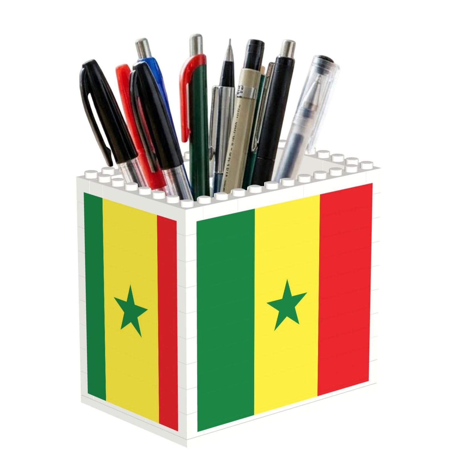SXZVVBN Flag of Senegal Building Block Desk Tidy ABS Organiser