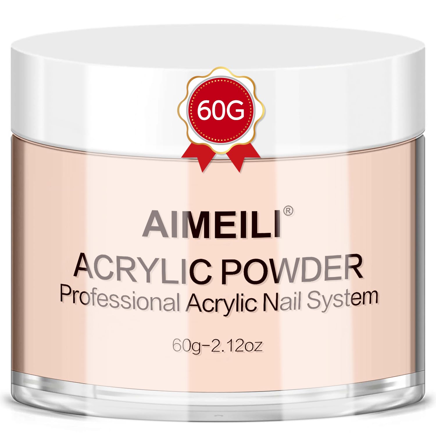 AIMEILI Akrylowy proszek do paznokci 60 g, 4 w 1 różowy proszek akrylowy do przedłużania, rzeźby 3D, francuskie paznokcie, dekoracja do paznokci akrylowy proszek nude różowy