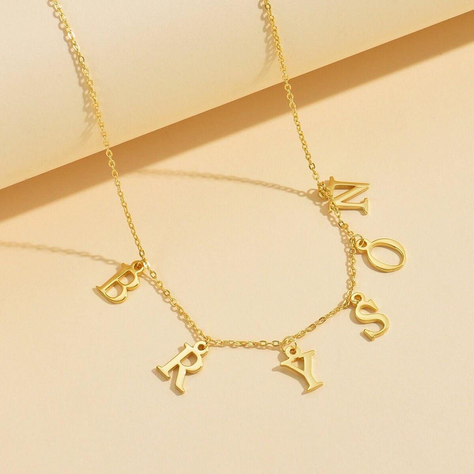 Collana personalizzata con iniziale o nome, girocollo con lettera fatto a mano