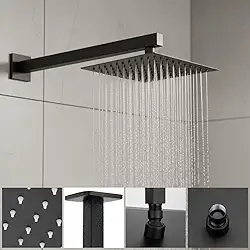 Ducha Externa Piscina Jardim Inox Quadrada 30x30 Preto Black