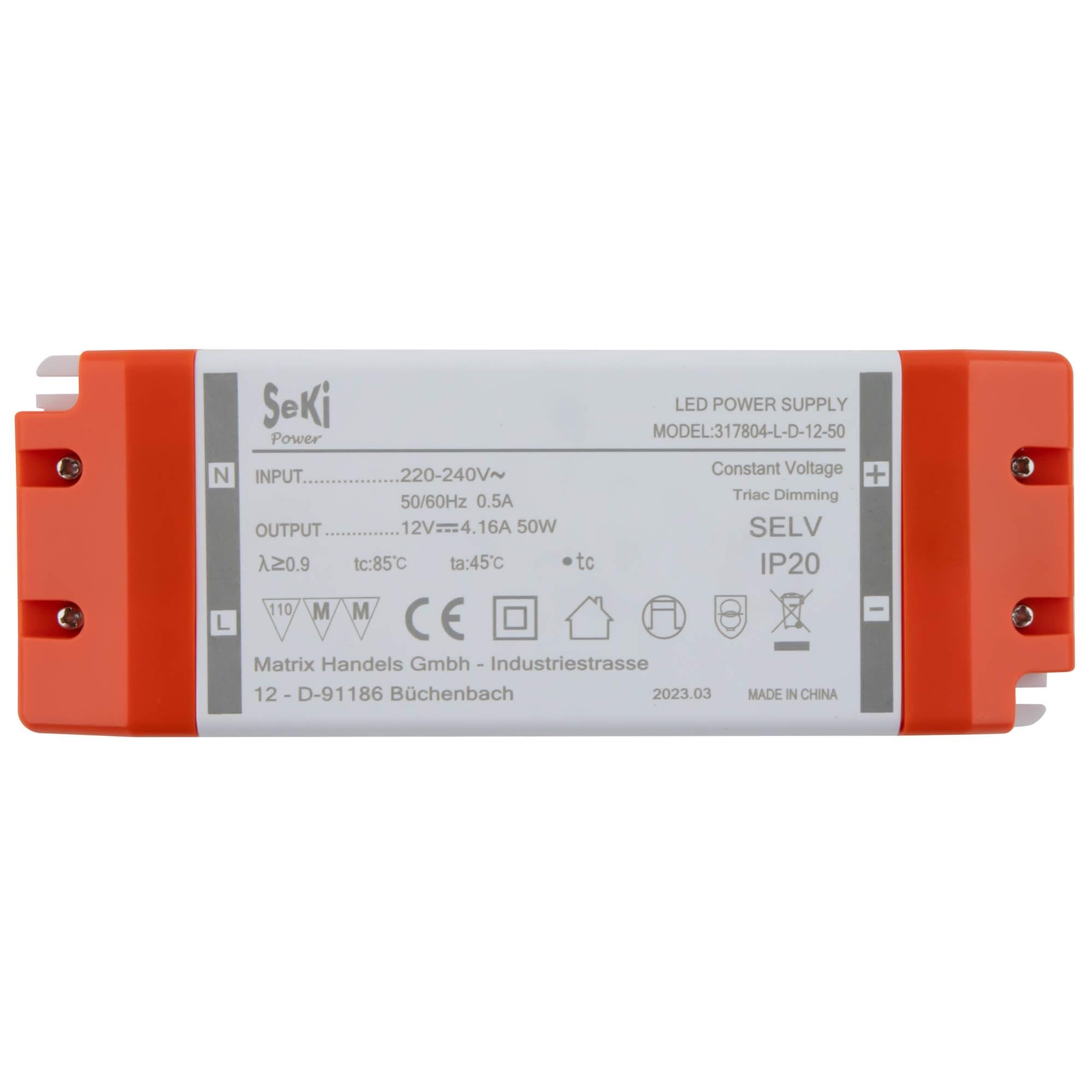 SeKi Controlador LED de voltaje constante de 24 V CC, 75 W, 3,12 A, regulable, transformador, fuente de alimentación conmutada; sin carga mínima, sin ruido/parpadeo LED, aprobación MM