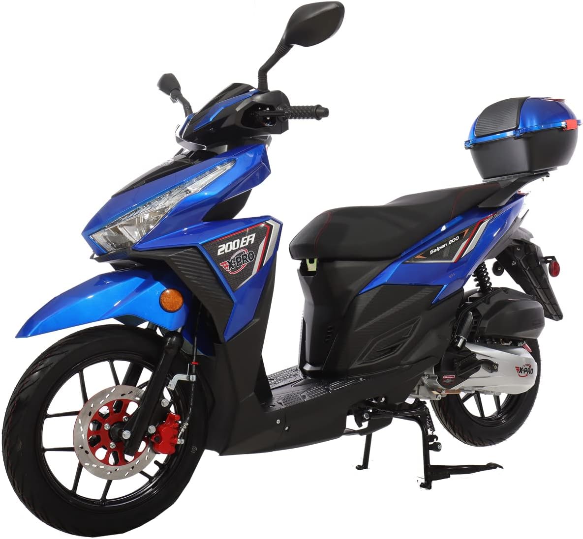 XPRO Saipan 200 EFI Fuel Injection Moped Assembled in Crate (Factory Package, Blue