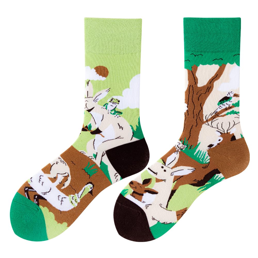 Calcetines Divertidos Unisex para Mujer y Hombre con Diseños Asimétricos en Par - Temas Animales, Comida, Fruta, Deporte y Arte en Algodón - Ideal para Regalos — view 13