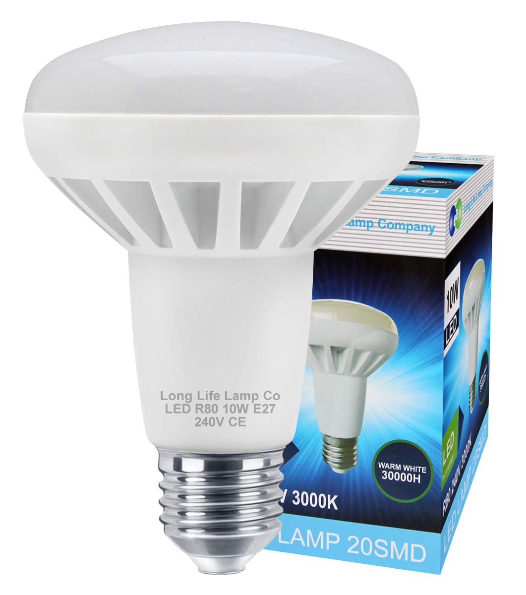 Long Life Lamp Company R80 LED 10w E27 Replacment for Reflector R80 LED ...
