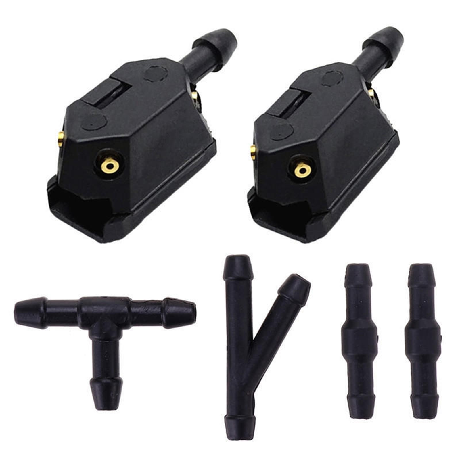 Dysz Spryskiwaczy Wycieraczek 1 zestaw uniwersalnych dysz spryskiwaczy samochodowych montowanych na ramieniu wycieraczki spryskiwacza(5pcs black)