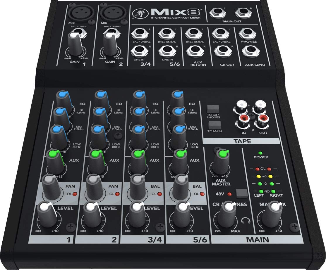 Mackie Mix Series, 8Channel Compact Mixer with StudioLevel Audio
