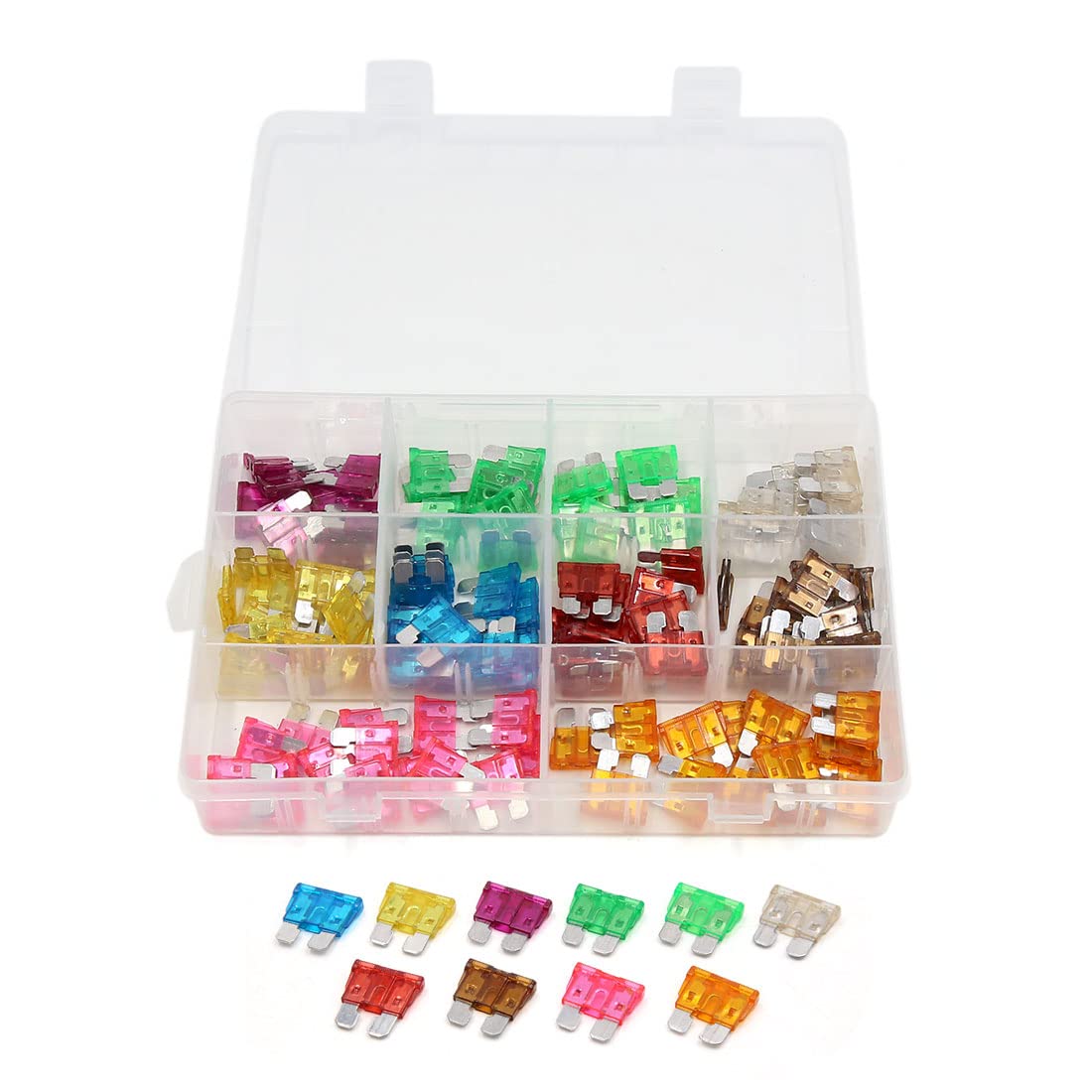 AERBNYEQP 130Pcs 3A 5A 7. 10A 15A 20A 25A 30A 35A 40A ATC ATO Auto Car Truck Regular Blade Fuse Kit