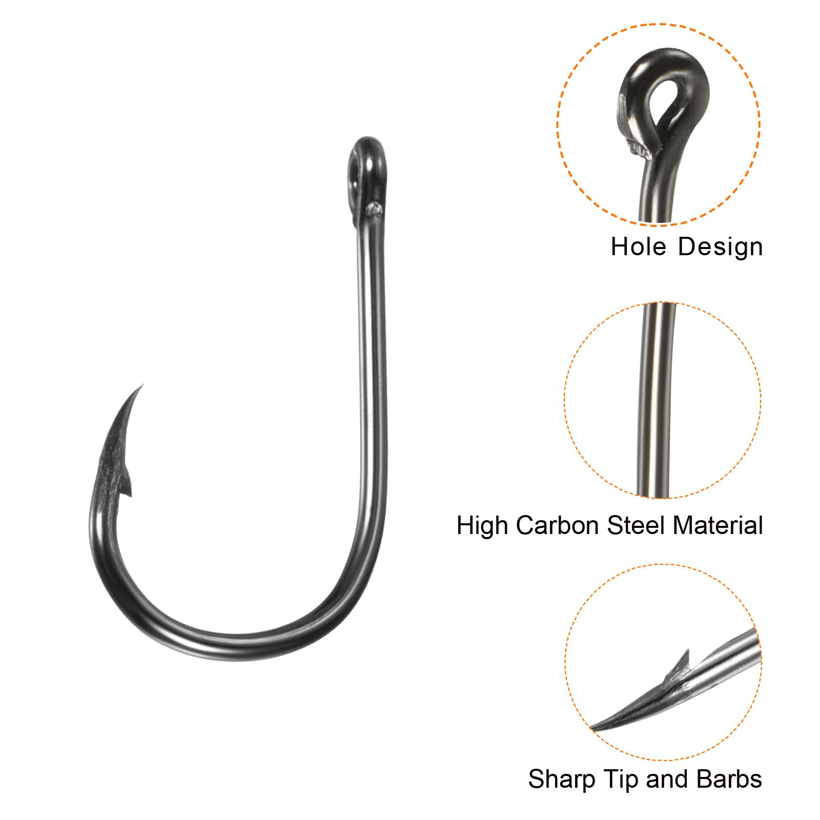 PATIKIL Catfish Hook Claw Fish Hook Fishing Hook High Carbon Steel J Shaped with Barbs for