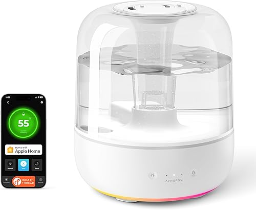 Miniatura 1 de Airversa Humidificadores inteligentes para el hogar, dormitorio, habitación grande, funciona con Apple Home a más de 5.5 litros de niebla fría para