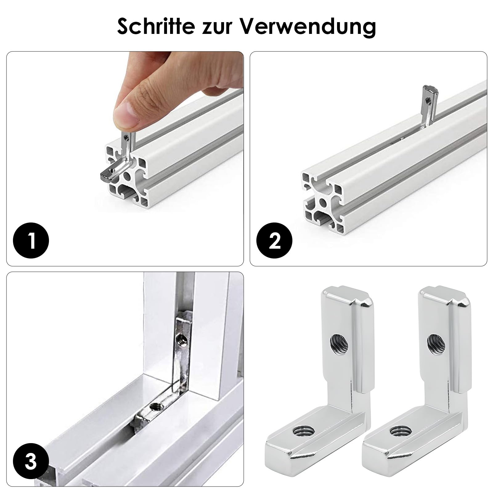 Lot De 10 Profilés Aluminium 30x30 Avec 20 Vis - Connecteurs Pour Constructions Modulaires