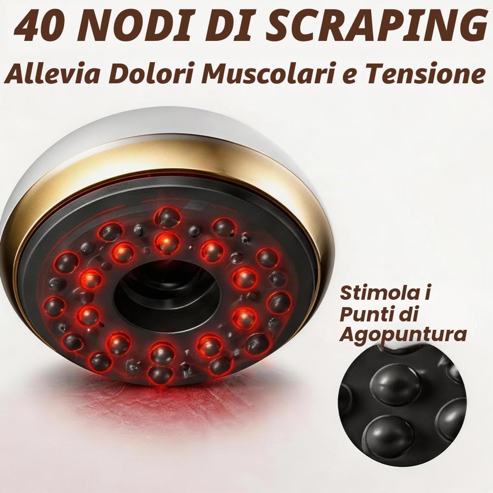 Vacuvia Cellulite, Massaggiatore Anti Cellulite 4-in-1,con Termoterapia, Funzione Aspirazione & Gua Sha Elettrico, per Rassodamento Corpo